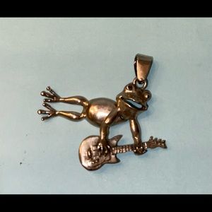 The Dancing Frog Guitarist Sterling Pendant